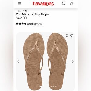 You Metallic Flip Flops